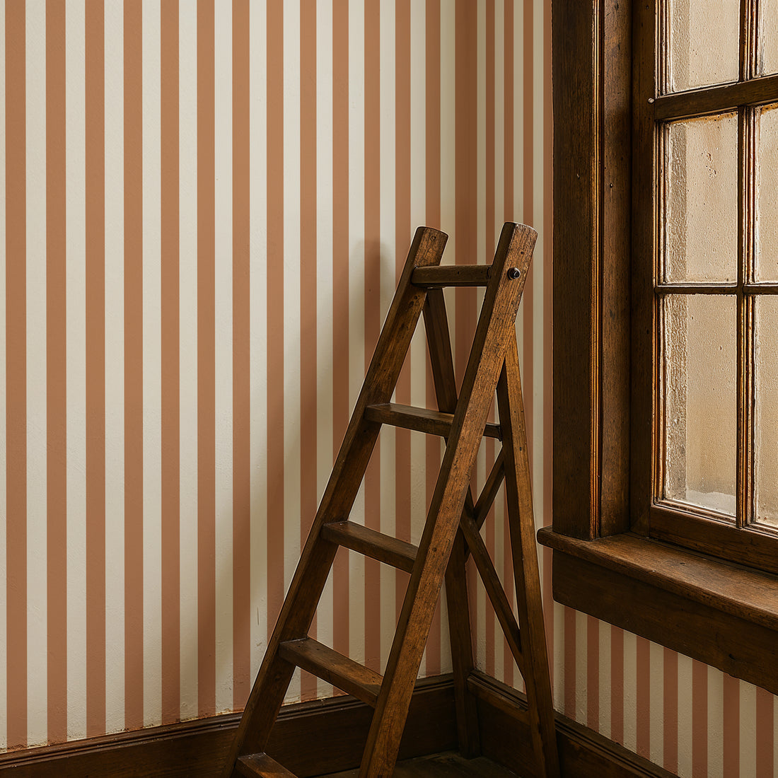 Ventnor Stripes Wallpaper - Camel - Summer Gray
