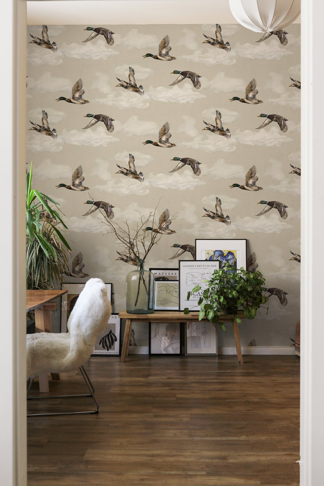 Voyage Wallpaper - Soft Sand - Summer Gray