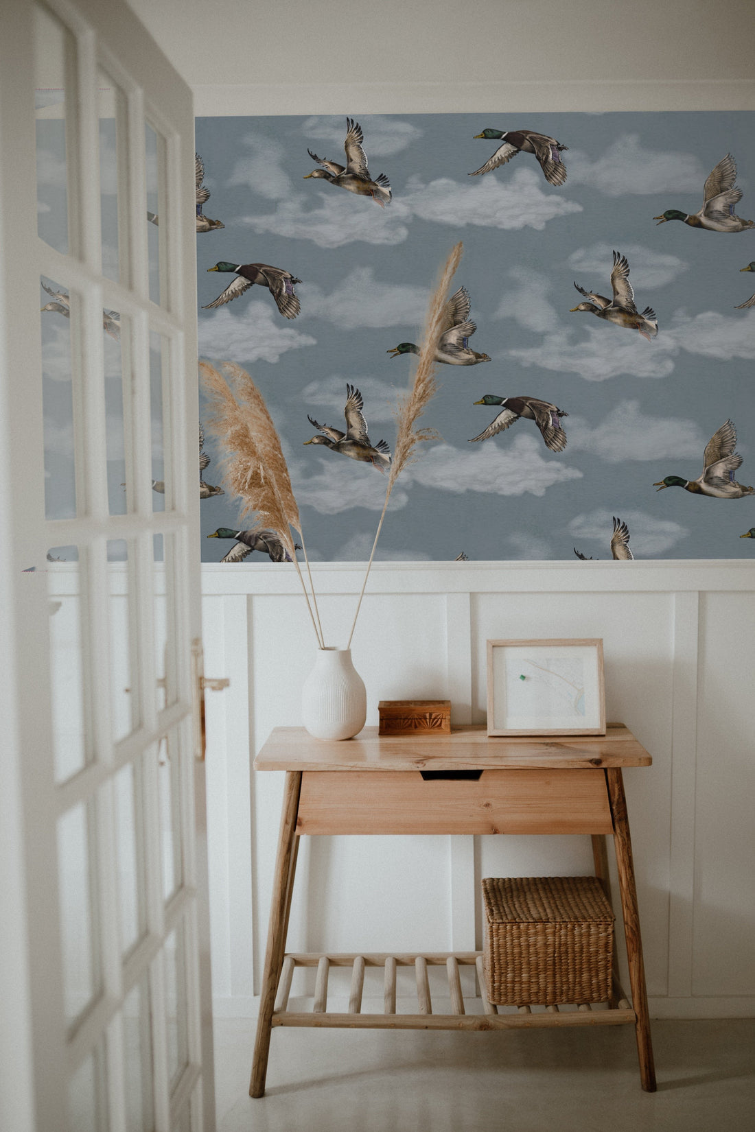 Voyage Wallpaper - Winter Blue - Summer Gray