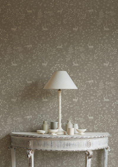 Voysey Park Wallpaper - Flax - Lewis & Wood