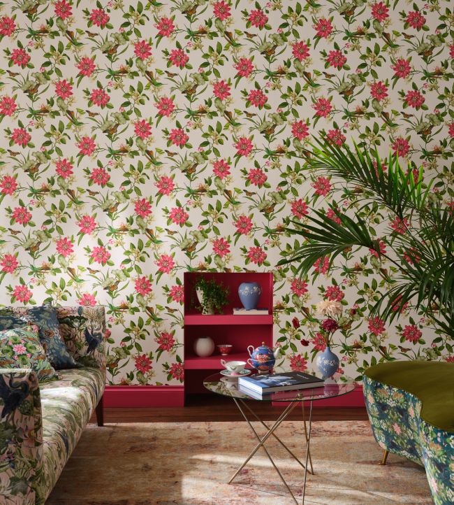 W0132/01 - Pink Lotus Wallpaper - Blush - Clarke & Clarke