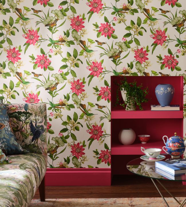 W0132/01 - Pink Lotus Wallpaper - Blush - Clarke & Clarke