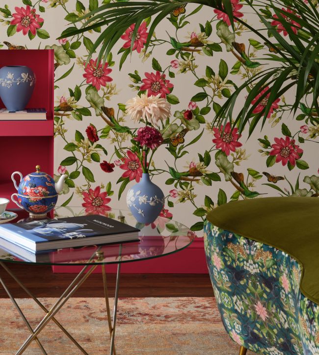 W0132/01 - Pink Lotus Wallpaper - Blush - Clarke & Clarke