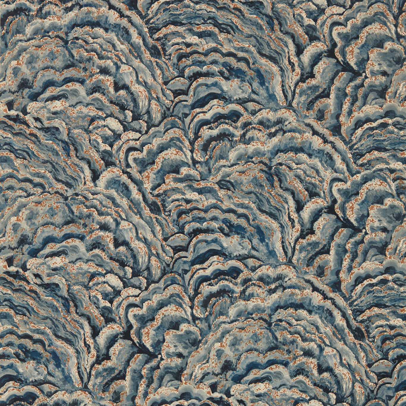 W0142/04 - Lumino Wallpaper - Midnight/Copper - Clarke & Clarke