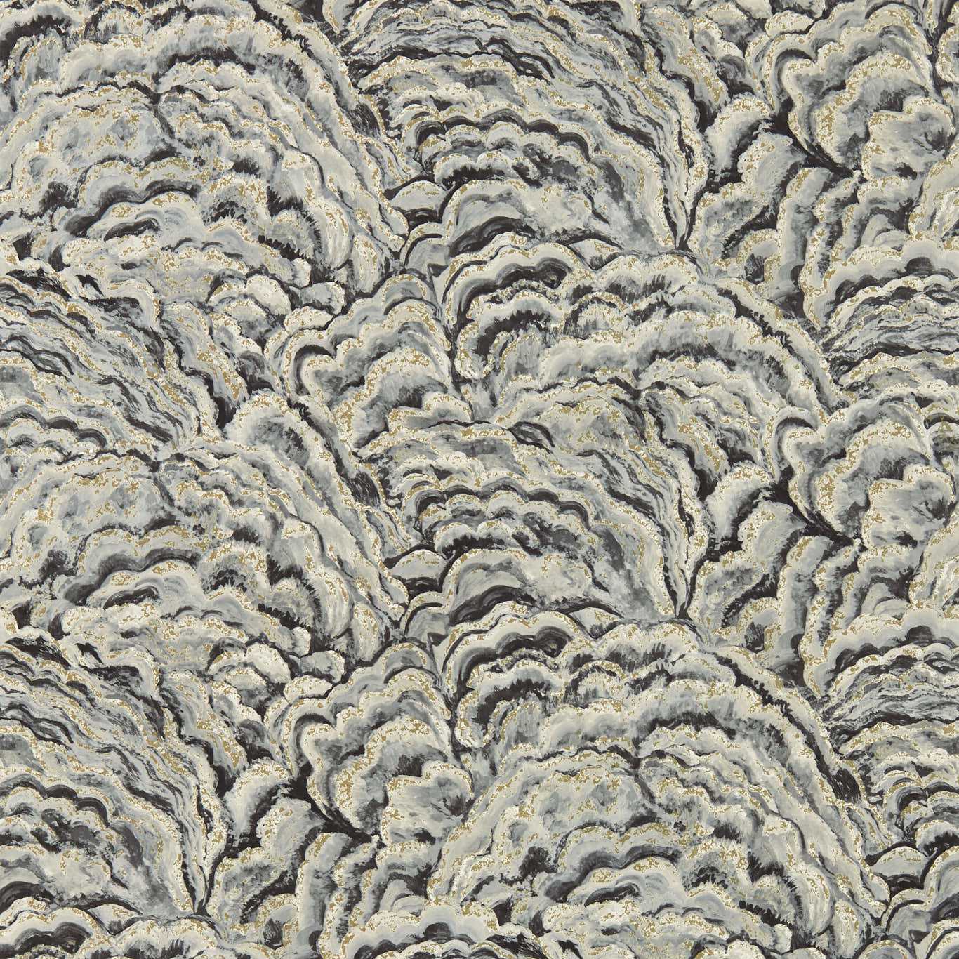 W0142/05 - Lumino Wallpaper - Noir/Gilver - Clarke & Clarke