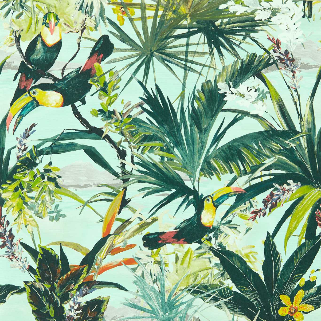 W0146/03 - Toucan Wallpaper - Sky - Clarke & Clarke
