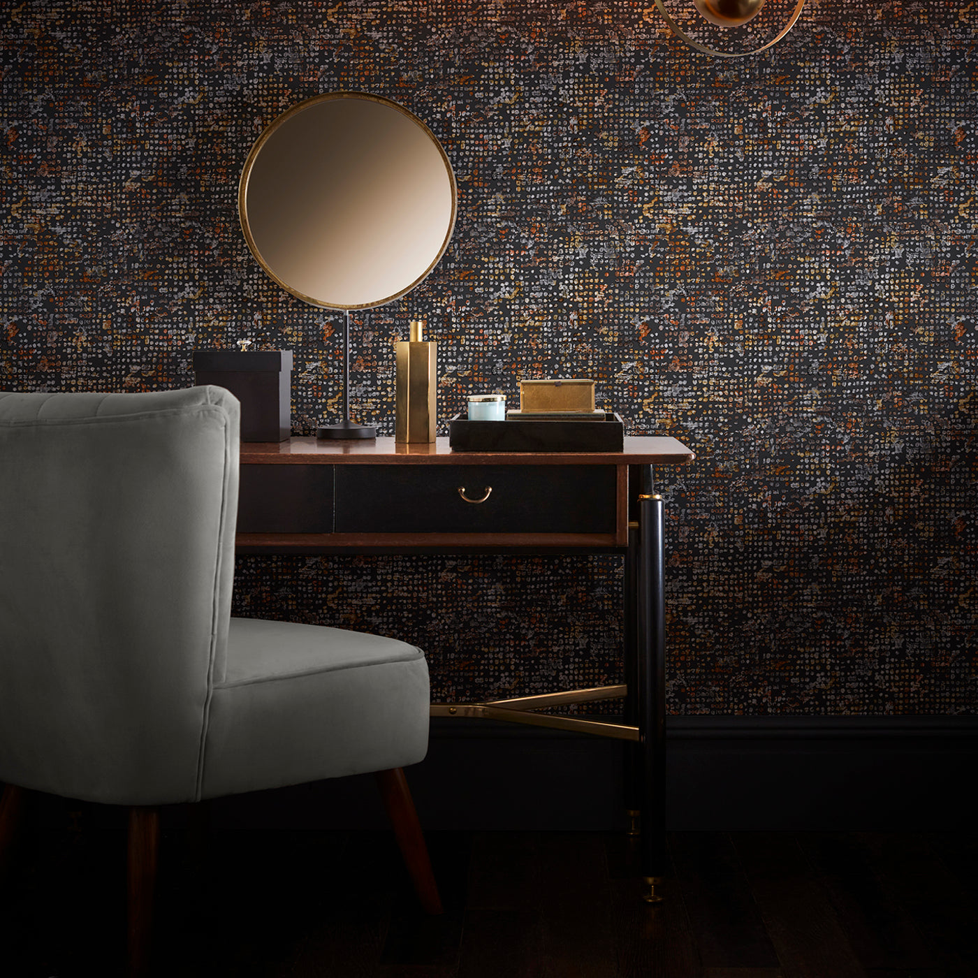 W0154/03 - Scintilla Wallpaper - Spice/Dusk - Clarke & Clarke