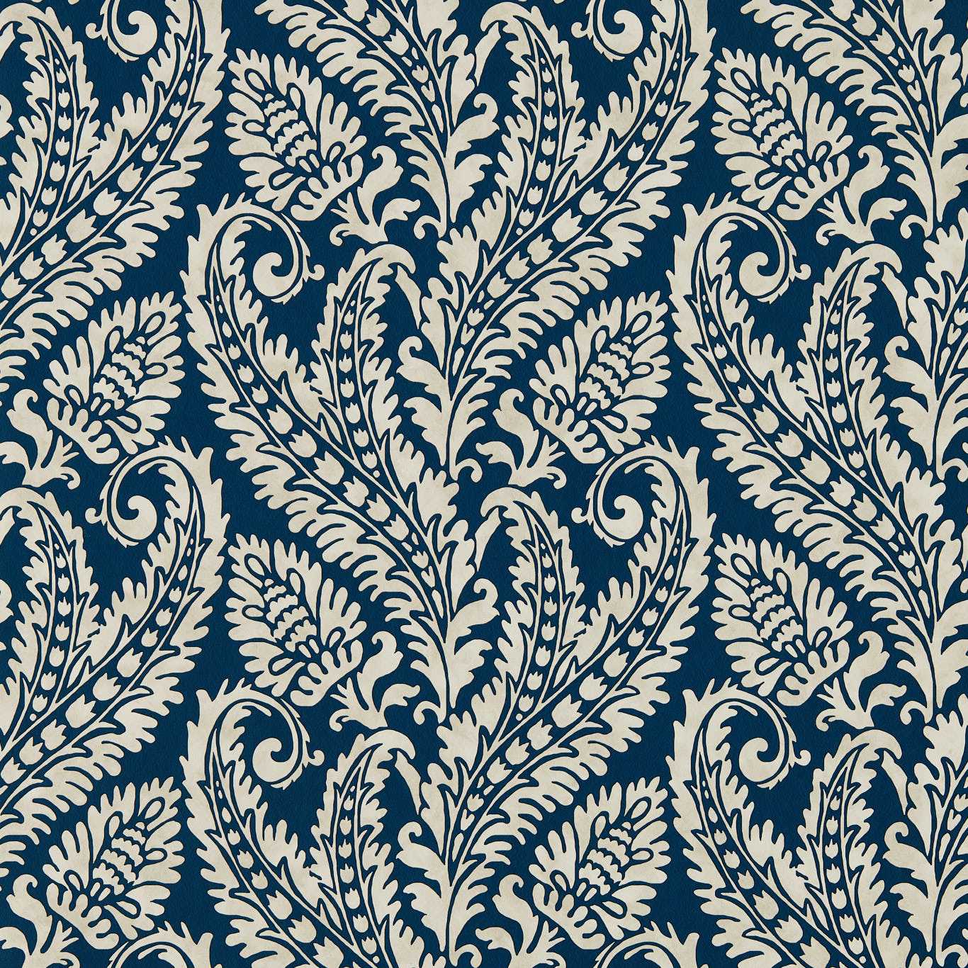 W0161/01 - Regale Wallpaper - Denim - Clarke & Clarke