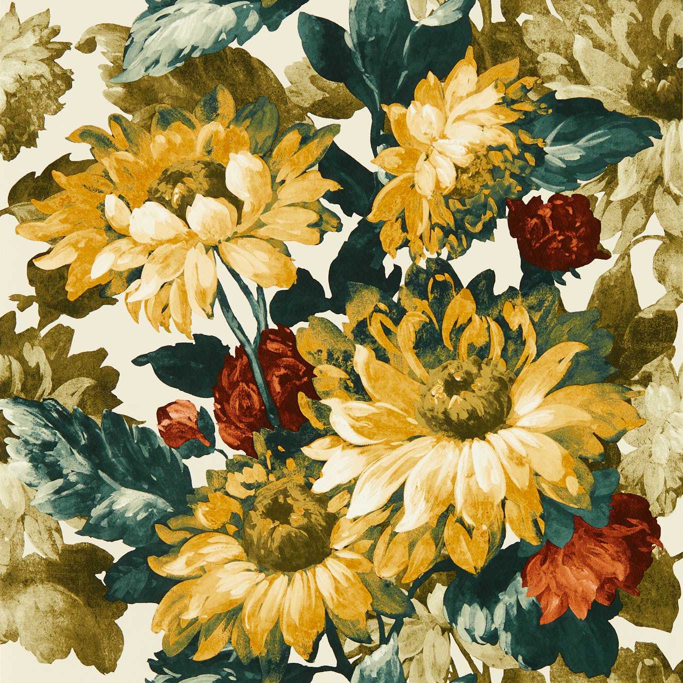 W0162/03 - Sunforest Wallpaper - Olive/Russet - Clarke & Clarke