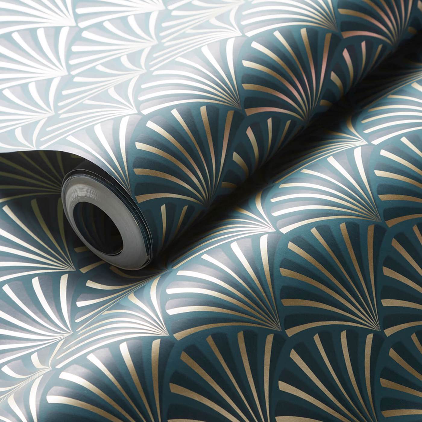 W0164/04 - Chrysler Wallpaper - Teal - Clarke & Clarke