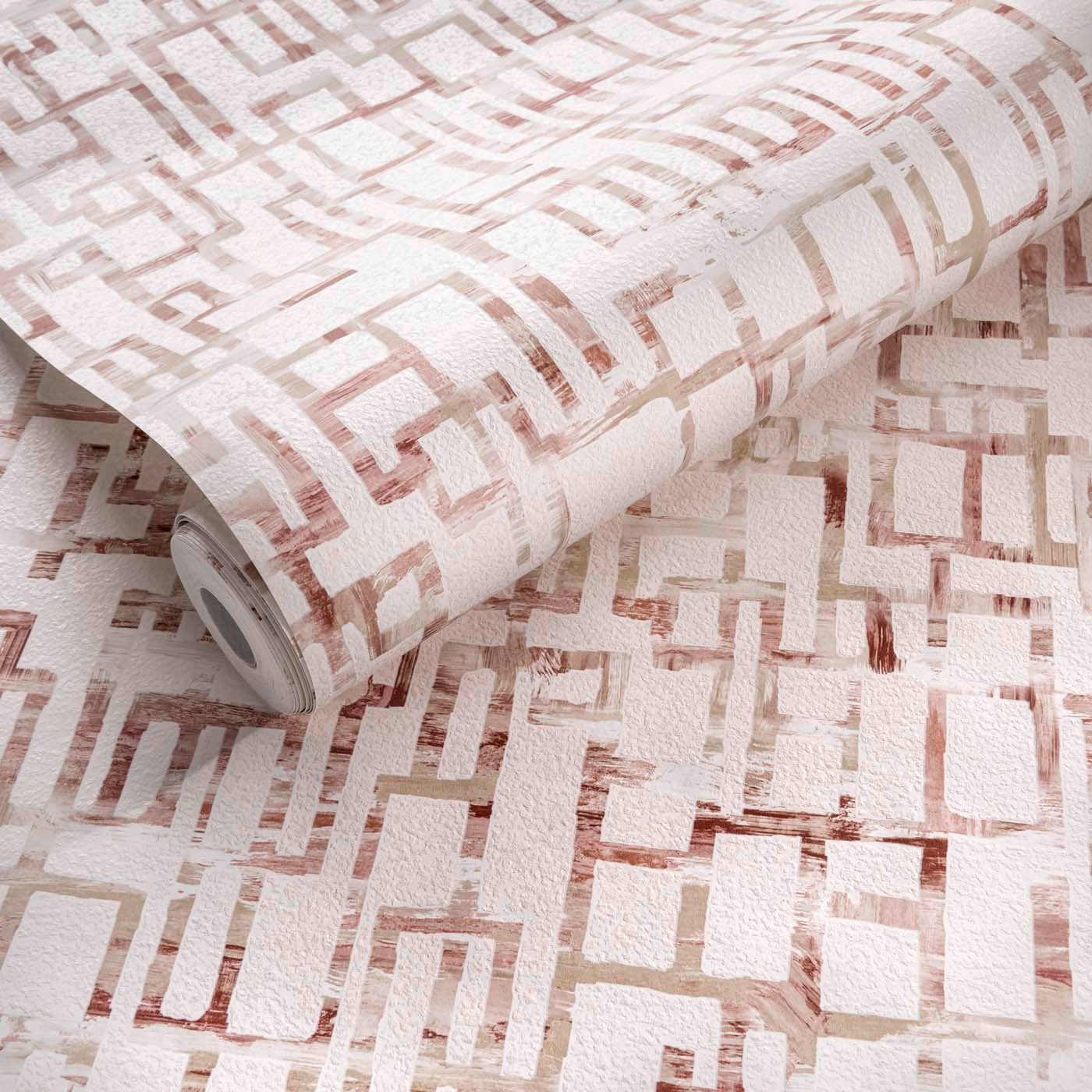 W0184/01 - Quadrata Wallpaper - Blush - Clarke & Clarke