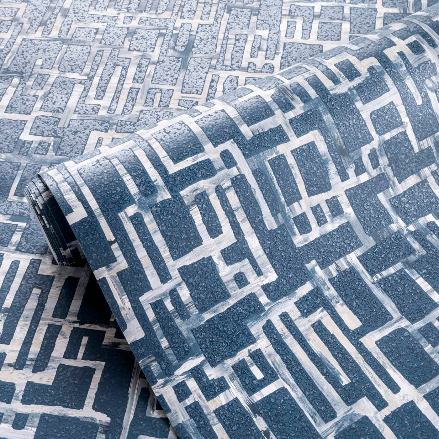 W0184/02 - Quadrata Wallpaper - Midnight - Clarke & Clarke