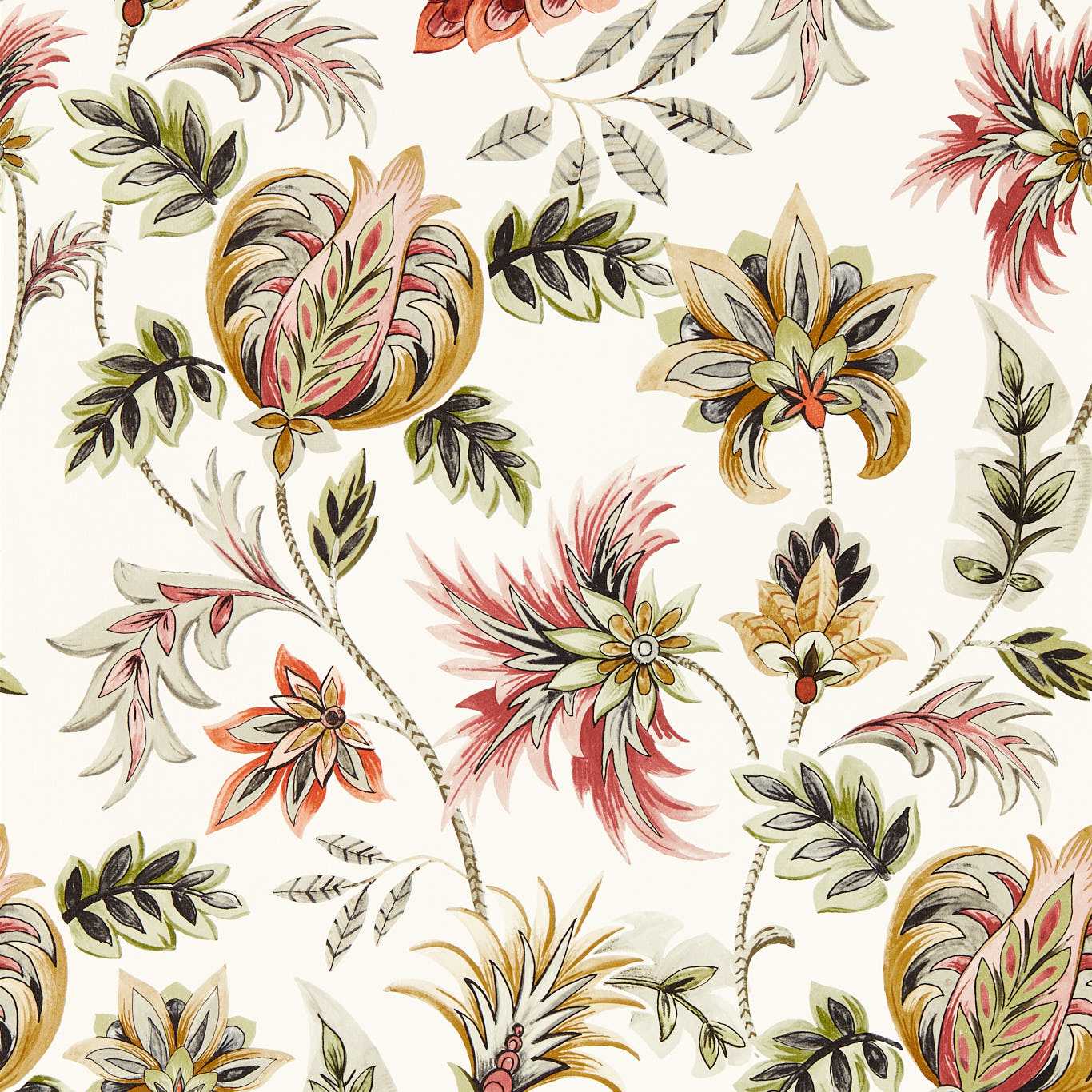 W0198/01 - Sizergh Wallpaper - Blush/Sage - Clarke & Clarke