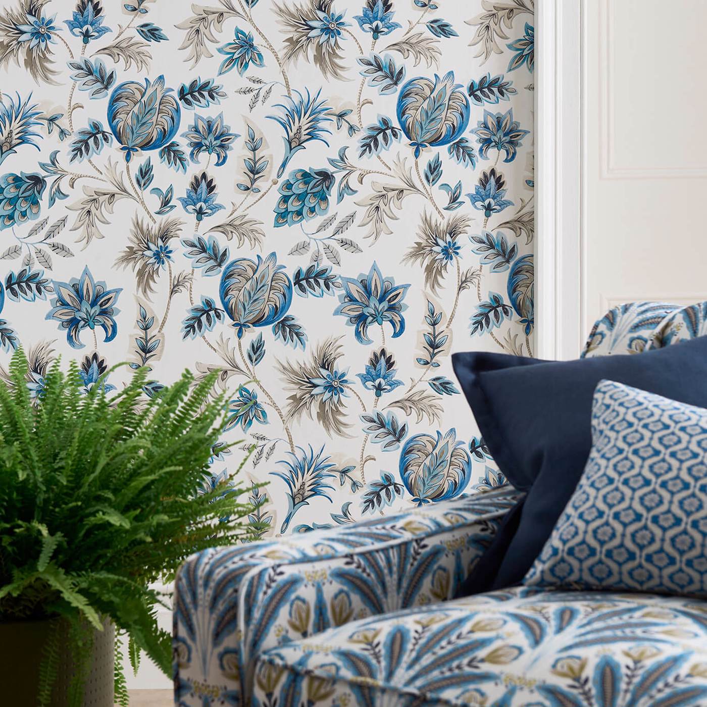 W0198/03 - Sizergh Wallpaper - Denim - Clarke & Clarke