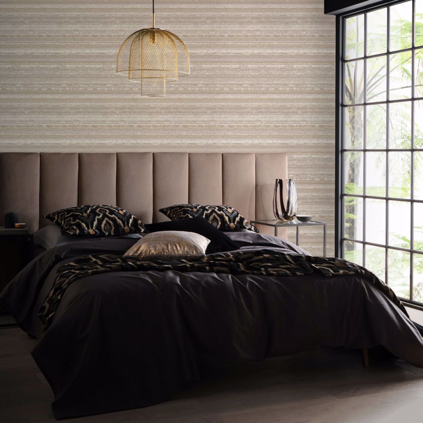 W0211/04 - Striatus Wallpaper - Pebble - Clarke & Clarke