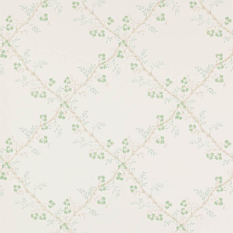 W7008-01 - Trefoil Trellis Wallpaper - Celadon - Colefax & Fowler