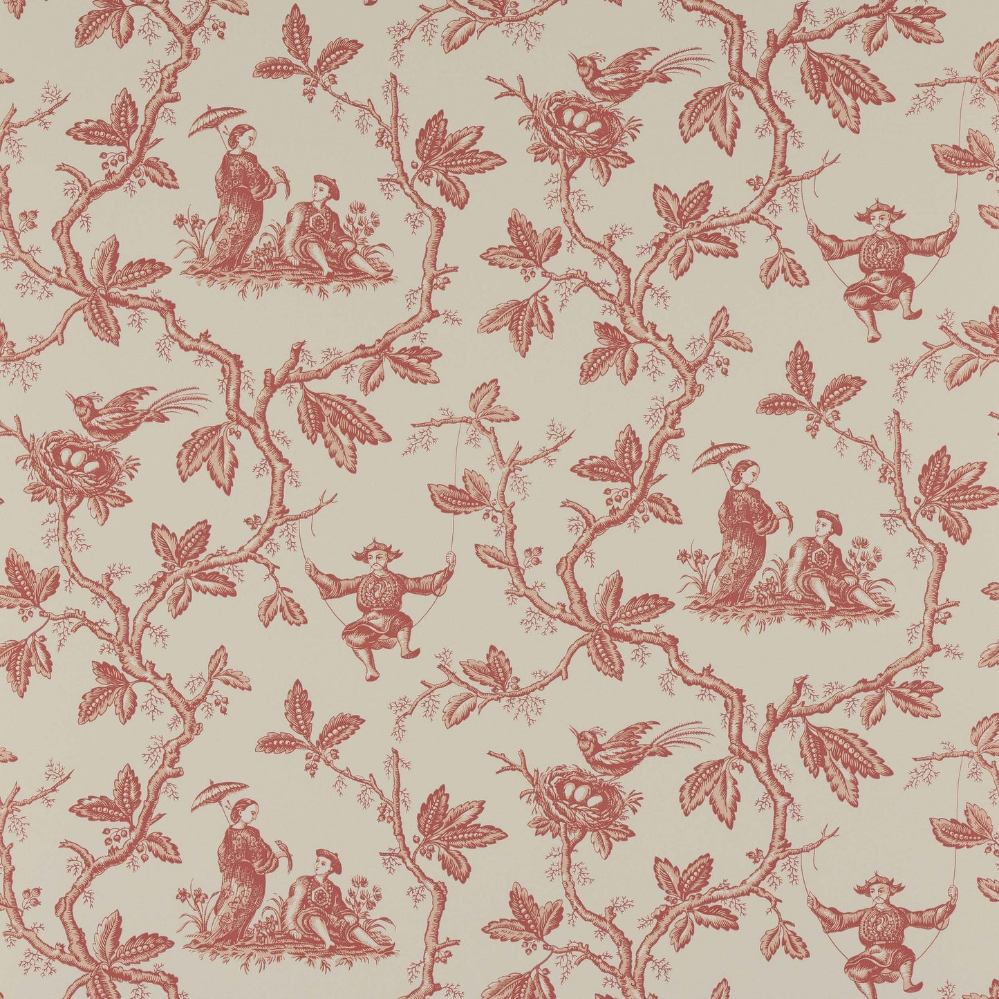 W7017-01 - Toile Chinoise Wallpaper - Pink - Colefax & Fowler