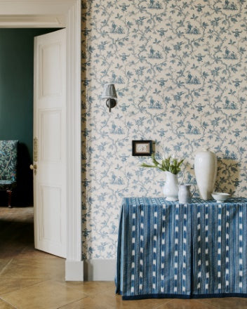 W7017-02 - Toile Chinoise Wallpaper - Blue - Colefax & Fowler