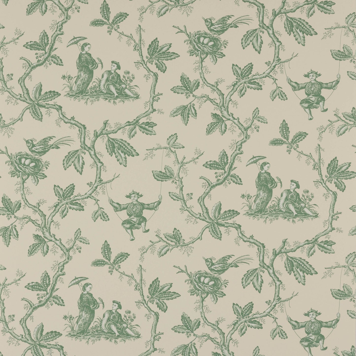 W7017-03 - Toile Chinoise Wallpaper - Forest - Colefax & Fowler