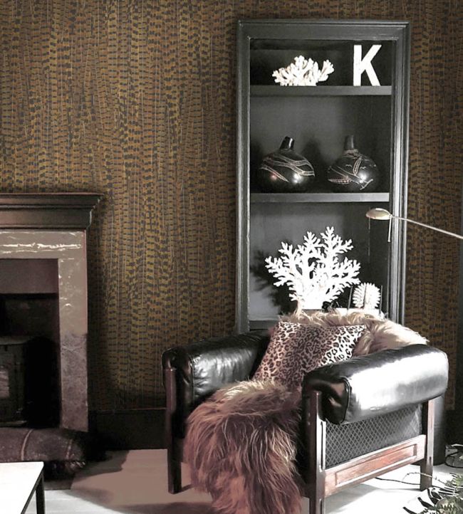 WM-080R - Pheasant Wallpaper - Brown - Woodchip & Magnolia