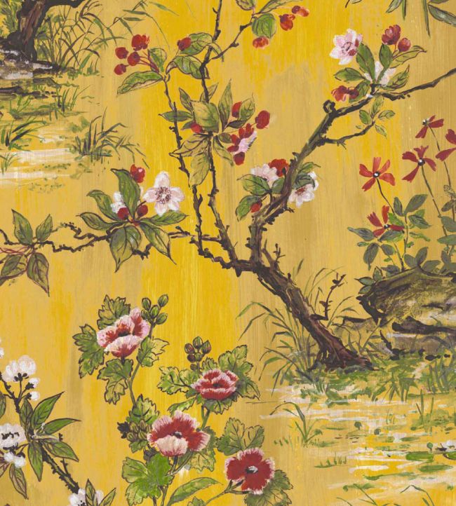 WM-126-01R - Rivington Wallpaper - Yellow - Woodchip & Magnolia