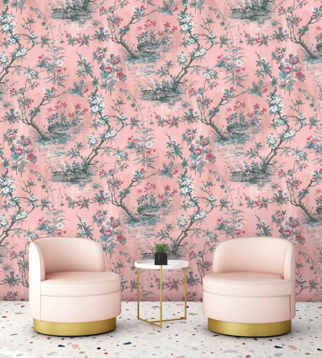 WM-126-03R - Rivington Wallpaper - Blush Pink - Woodchip & Magnolia