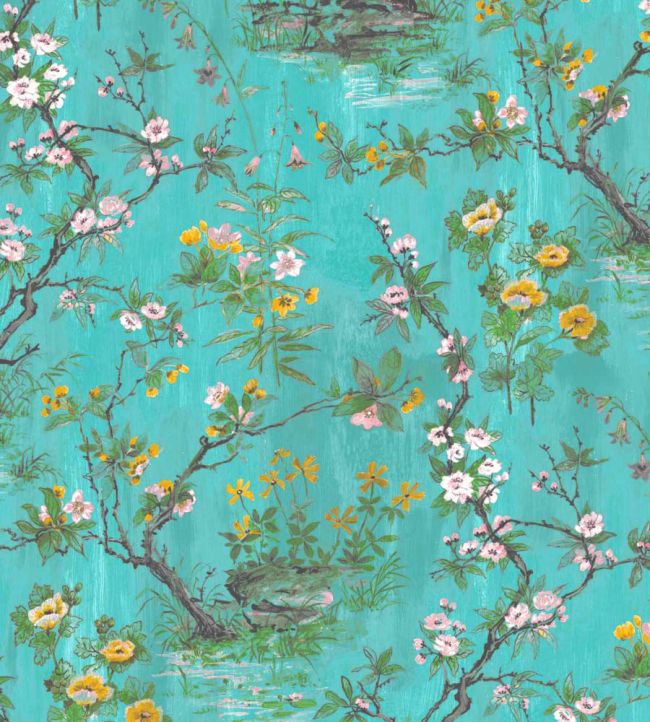 WM-126-04R - Rivington Wallpaper - Teal - Woodchip & Magnolia