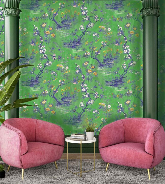 WM-126-06R - Rivington Wallpaper - Lush Green - Woodchip & Magnolia