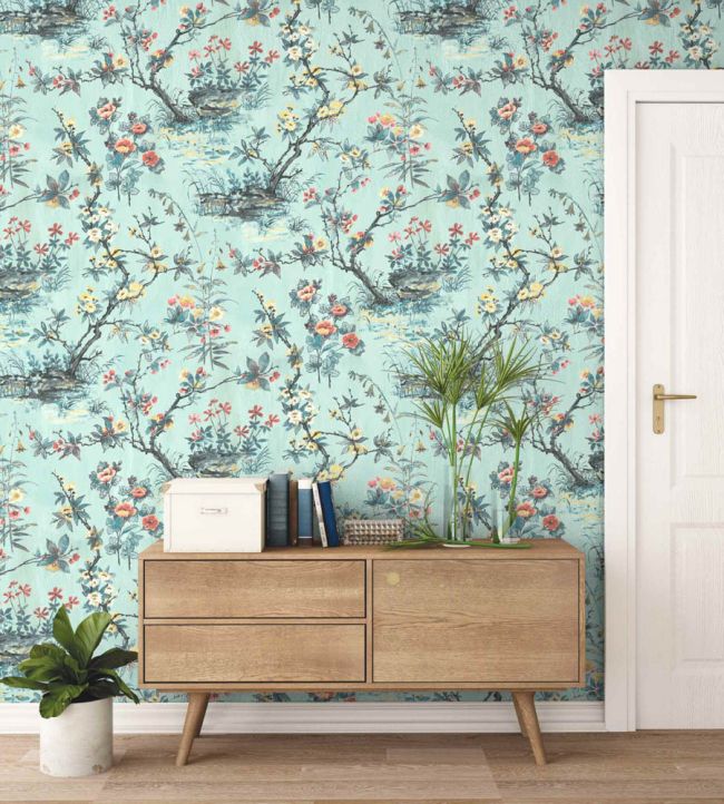 WM-126-08R - Rivington Wallpaper - Neo Mint - Woodchip & Magnolia