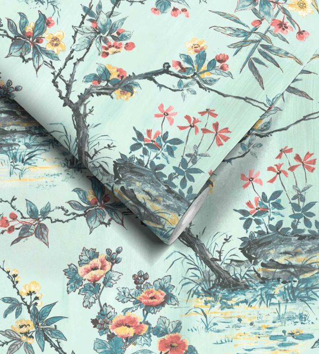WM-126-08R - Rivington Wallpaper - Neo Mint - Woodchip & Magnolia