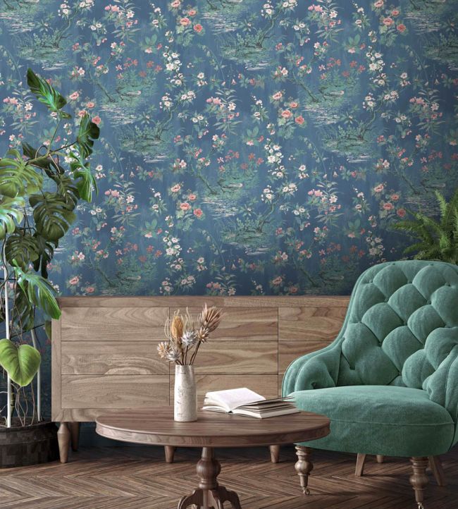 WM-126-09R - Rivington Wallpaper - Blue Blush - Woodchip & Magnolia