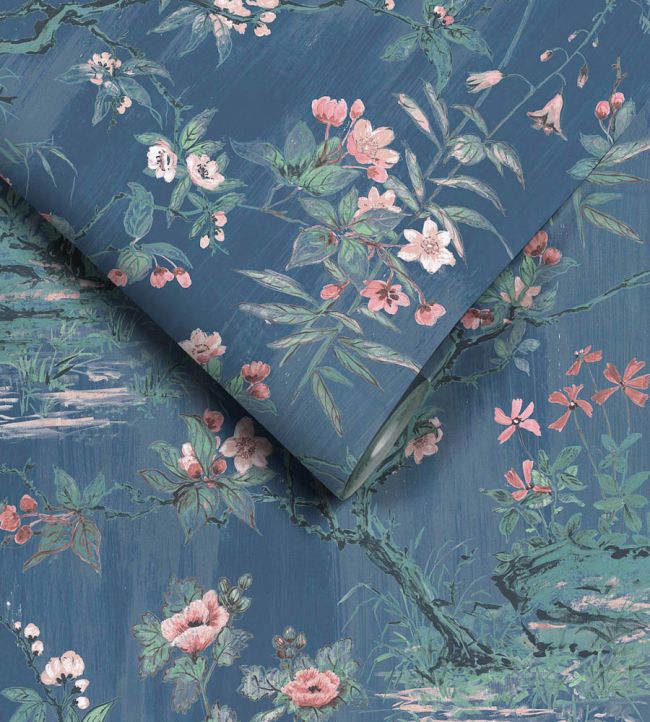 WM-126-09R - Rivington Wallpaper - Blue Blush - Woodchip & Magnolia