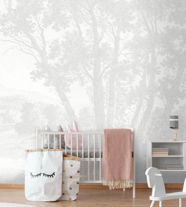 WM-307-01RM - Peaceful Countryside Wallpaper - Mural - Grey - Woodchip & Magnolia