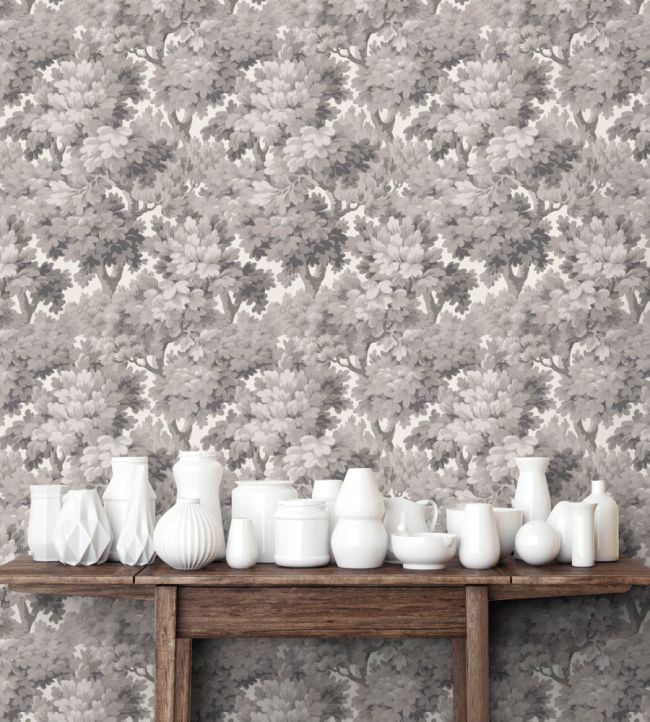 WM-314-05R - Broadhead Forest Wallpaper - Dove - Woodchip & Magnolia