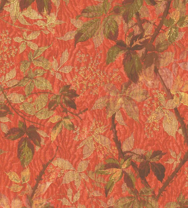 WM-316-04R - Tropic Wallpaper - Coral Red - Woodchip & Magnolia