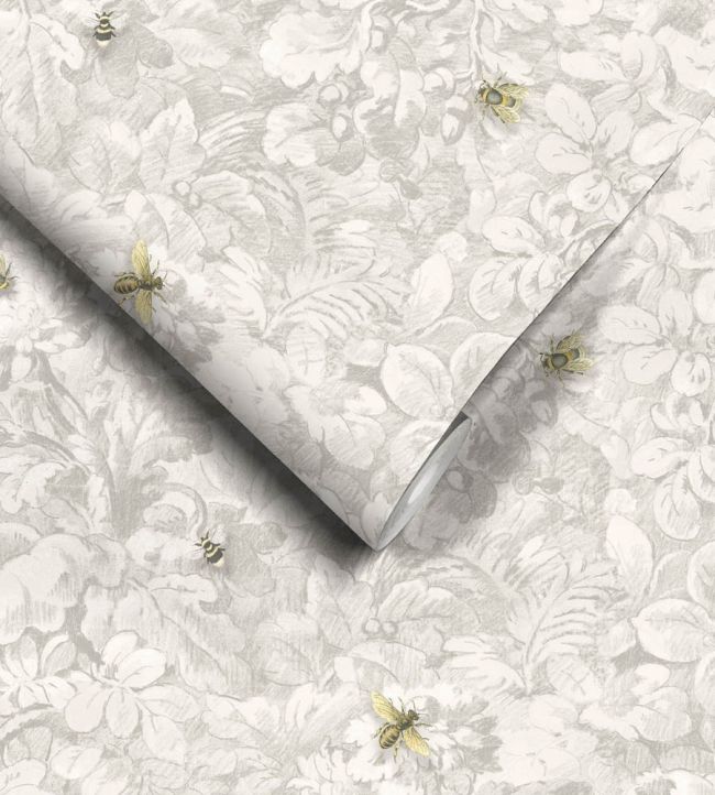 WM-318-02R - Busy Bee Wallpaper - Natural - Woodchip & Magnolia