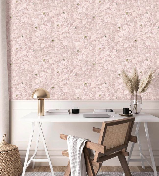 WM-318-05R - Busy Bee Wallpaper - Blush - Woodchip & Magnolia