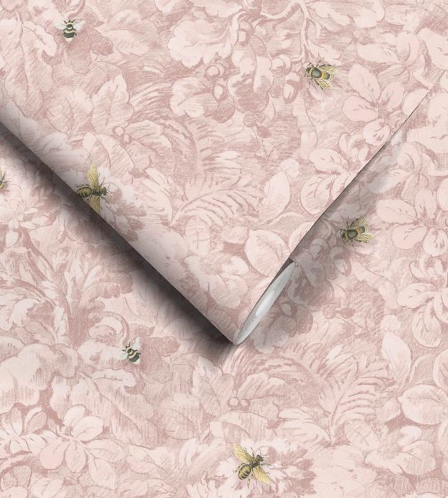 WM-318-05R - Busy Bee Wallpaper - Blush - Woodchip & Magnolia