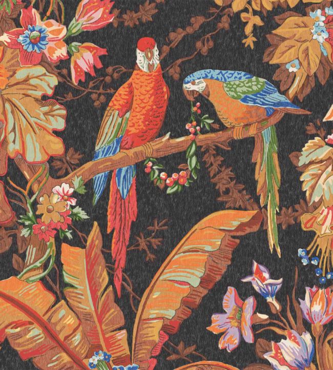 WM-322-01R - Parrot Talk Wallpaper - Terracotta Sunset - Woodchip & Magnolia