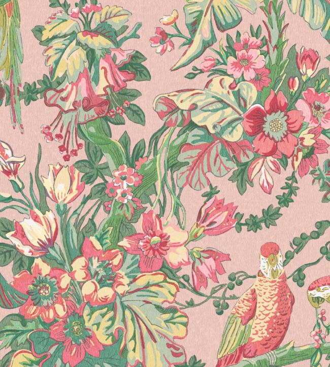 WM-322-04R - Parrot Talk Wallpaper - Sunset Pink - Woodchip & Magnolia