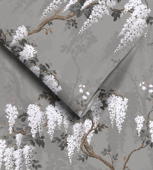 WM-333-03R - Wisteria Wallpaper - Latte Slate Grey - Woodchip & Magnolia