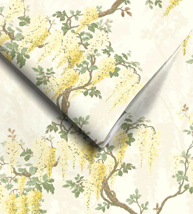 WM-333-04R - Wisteria Wallpaper - Lemon Yellow - Woodchip & Magnolia