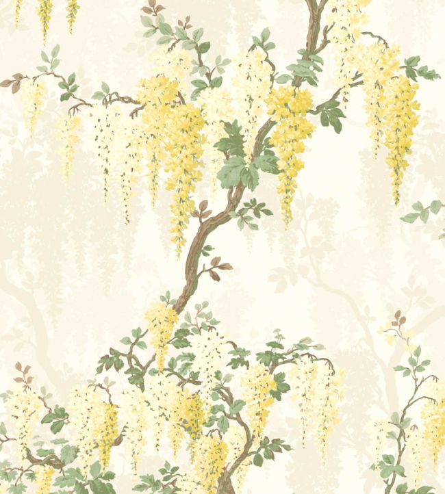 WM-333-04R - Wisteria Wallpaper - Lemon Yellow - Woodchip & Magnolia