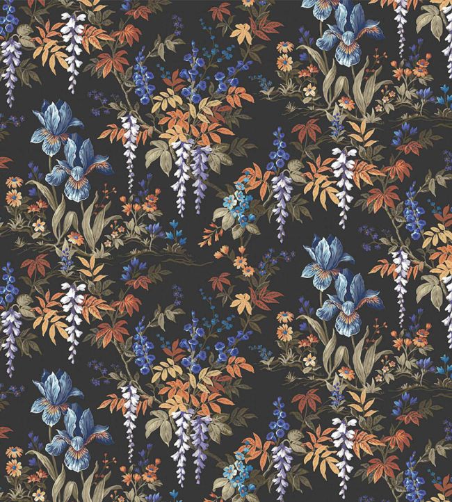 WM-364-01R - Hestia Wallpaper - Coal Black - Woodchip & Magnolia