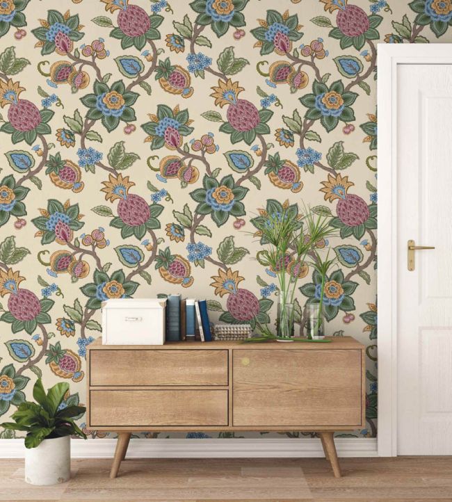 WM-367-05R - Doris Jacobean Wallpaper - Apple - Woodchip & Magnolia
