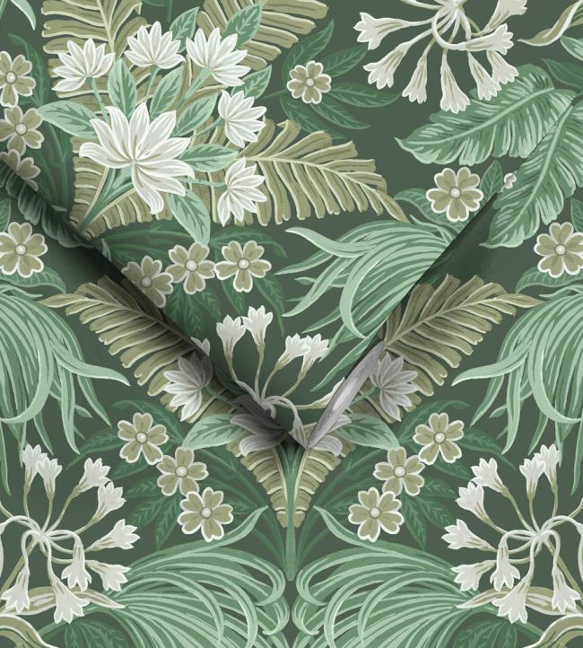 WM-380-03R - Mirk Wallpaper - Moss Green - Woodchip & Magnolia