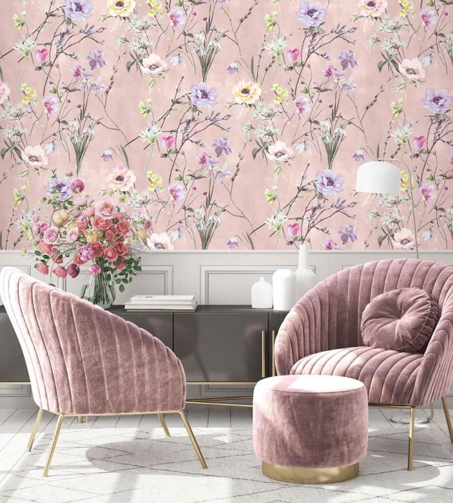 WM-383-02R - Maytime Wallpaper - Dusky Pink - Woodchip & Magnolia
