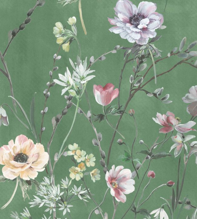 WM-383-03R - Maytime Wallpaper - Evergreen - Woodchip & Magnolia