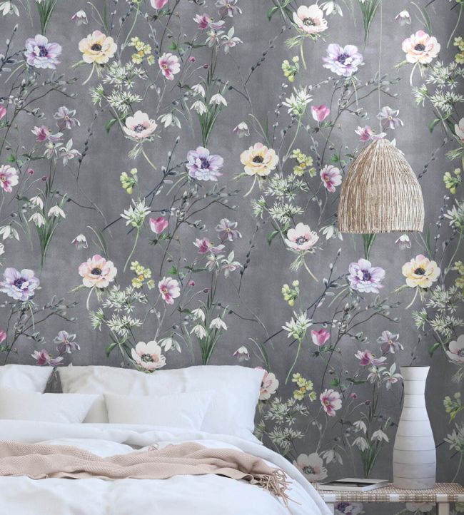 WM-383-04R - Maytime Wallpaper - Dusky Grey - Woodchip & Magnolia