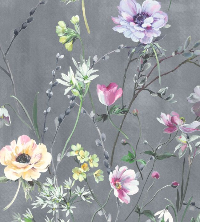 WM-383-04R - Maytime Wallpaper - Dusky Grey - Woodchip & Magnolia